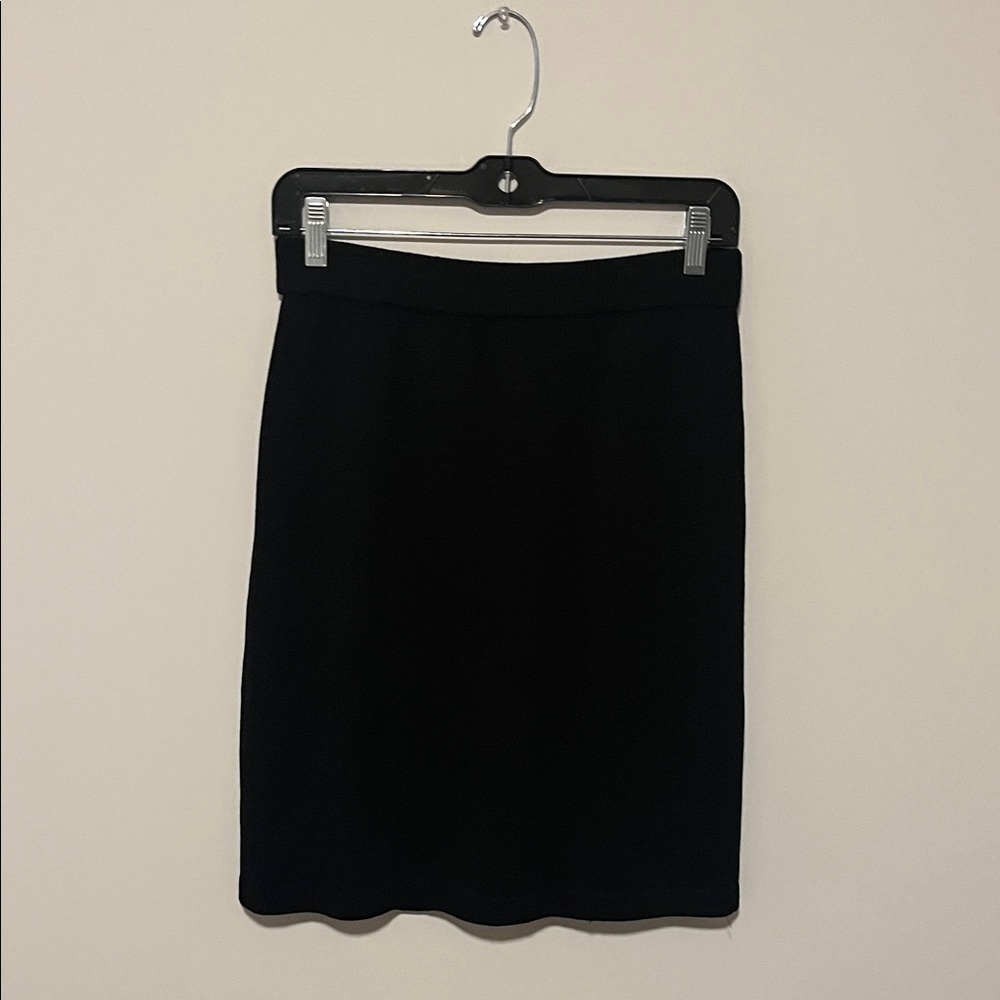 Vintage St. John Black Knit Pencil Skirt
